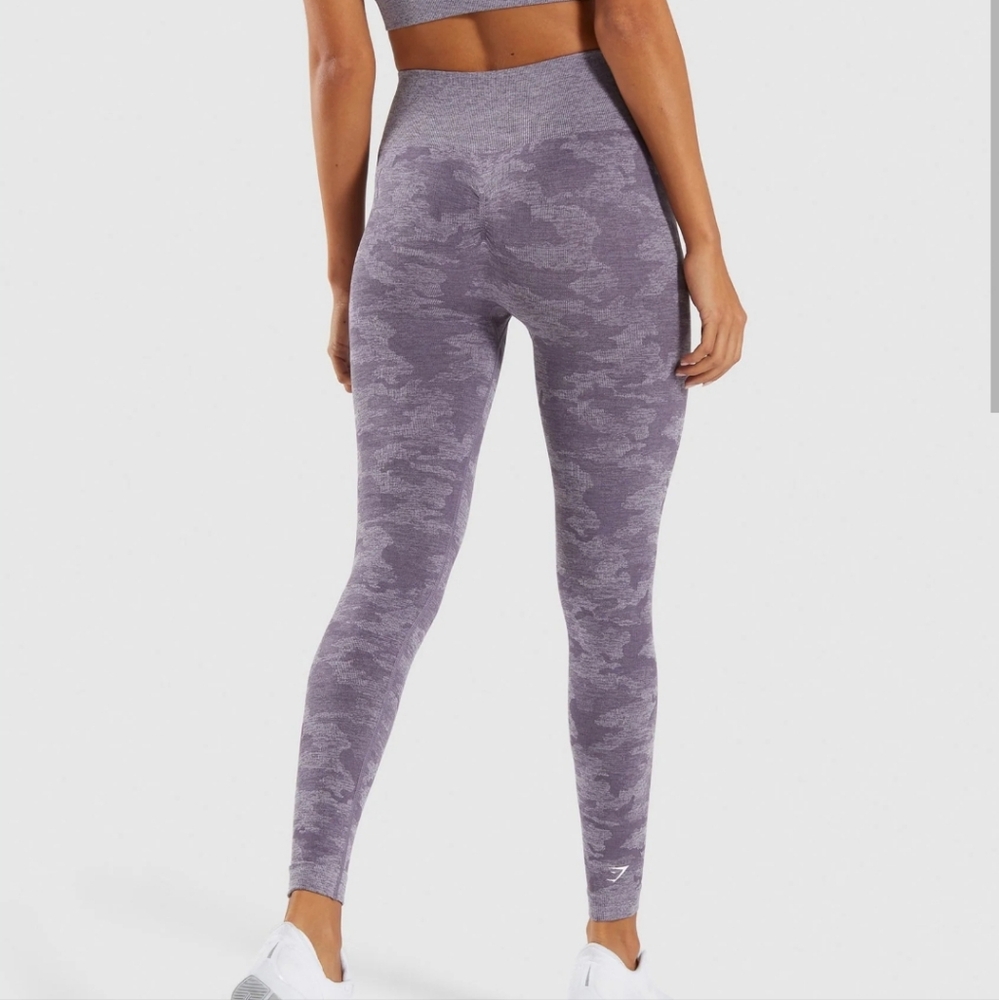 Gymshark Camo Seamless Leggings- Lavender Grey